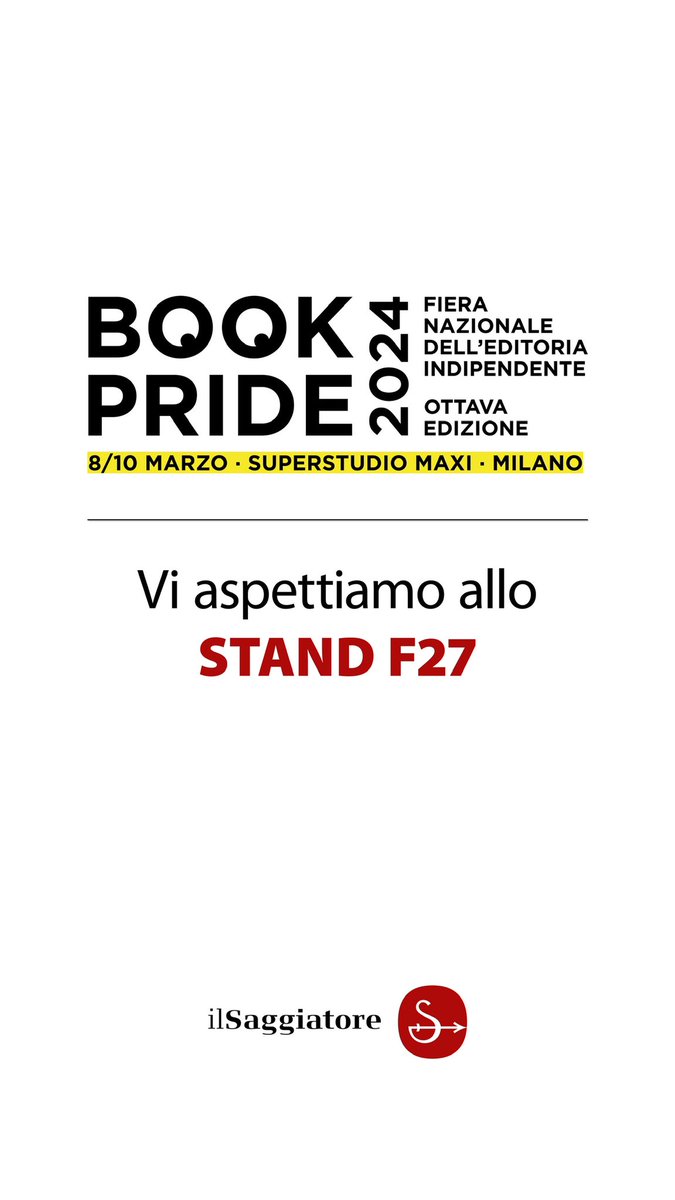 Ci vediamo a @BookPrideMilano dall’8 al 10 marzo!📚✨ #ilsaggiatore #bookpride #bookpridemilano