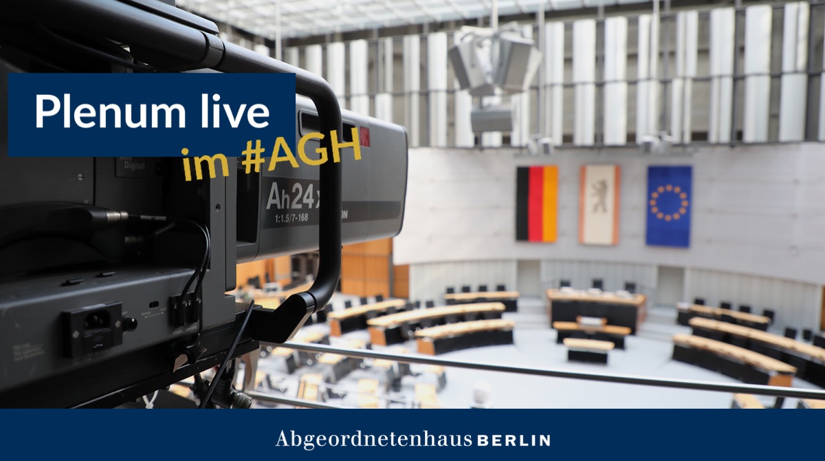 Die #Plenarsitzung im #AGH startet ab 10 Uhr und kann wieder per #Livestream, #Liveton oder #Liveticker über unsere Webseite verfolgt werden ➡️ agh.berlin/pl @ALEX_berlin_de