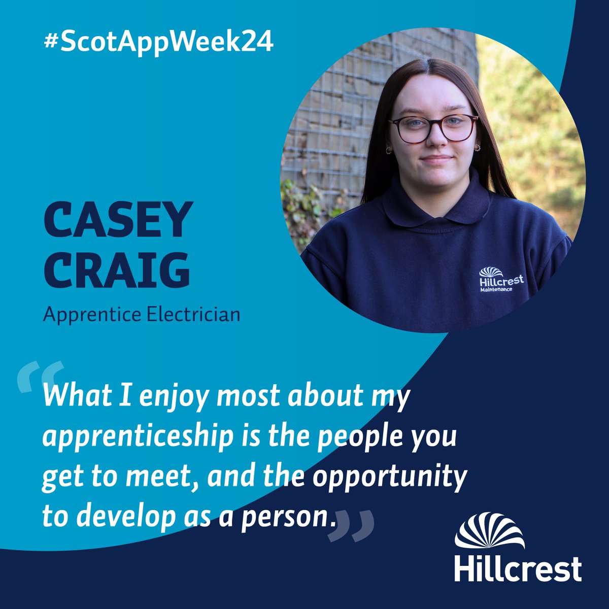 This week is #ScotAppWeek24, a campaign shining a spotlight on the benefits that work-based learning brings to people, employers and the economy. Today we hear from Casey as she reflects on her apprenticeship and tells us her hopes for the future: bit.ly/3PchY1A