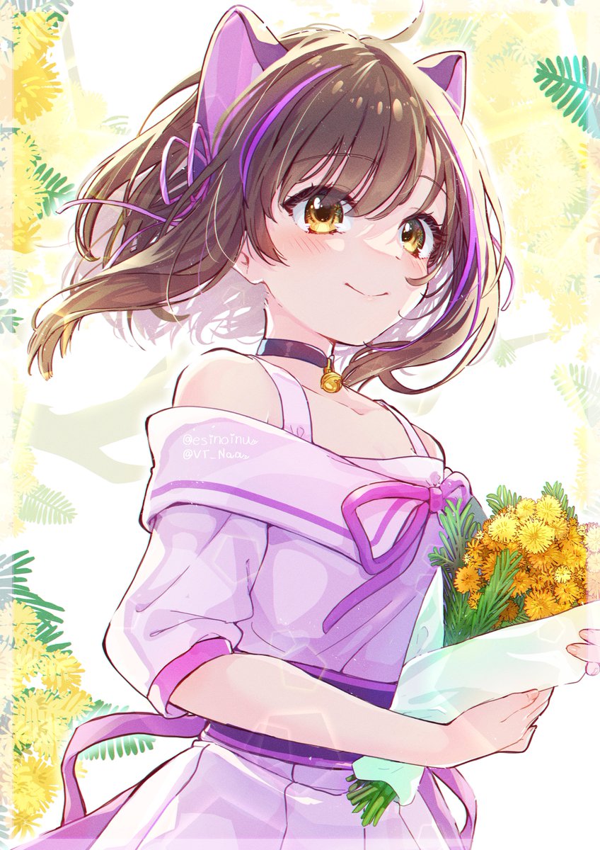 esinoinu's tweet photo. なぁぁ。様【#VT_Naa】
のお写真を撮らせていただきました🎨

柔らかいタッチの素敵なお姿や春の温かさ、希望溢れる未来を表現しております
(*´˘`*)💐
 #なぁあーと
 #絵師之犬 https://t.co/dzeh9iwoaC