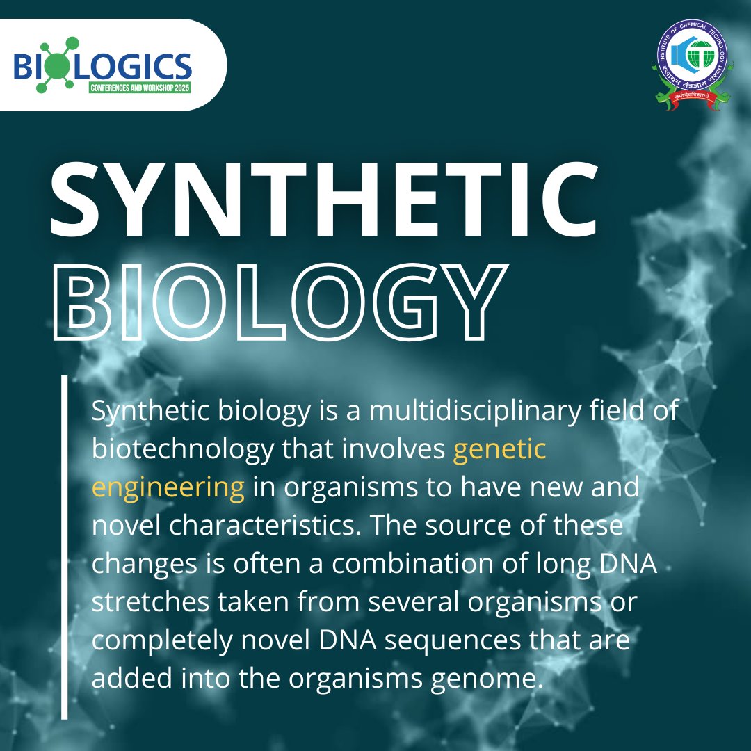 Biologics_W's tweet photo. Did you know- the global synthetic biology market value is estimated to exceed $14 billion by 2026?

Let's look into what it is and its applications!
@RatneshJainICT 

#biology #DNAsequencing #genomeediting #AI #testing #syntheticbiology #BiosimilarWorkshop #BiologicsWorkshop2025 https://t.co/C67LGbC10l