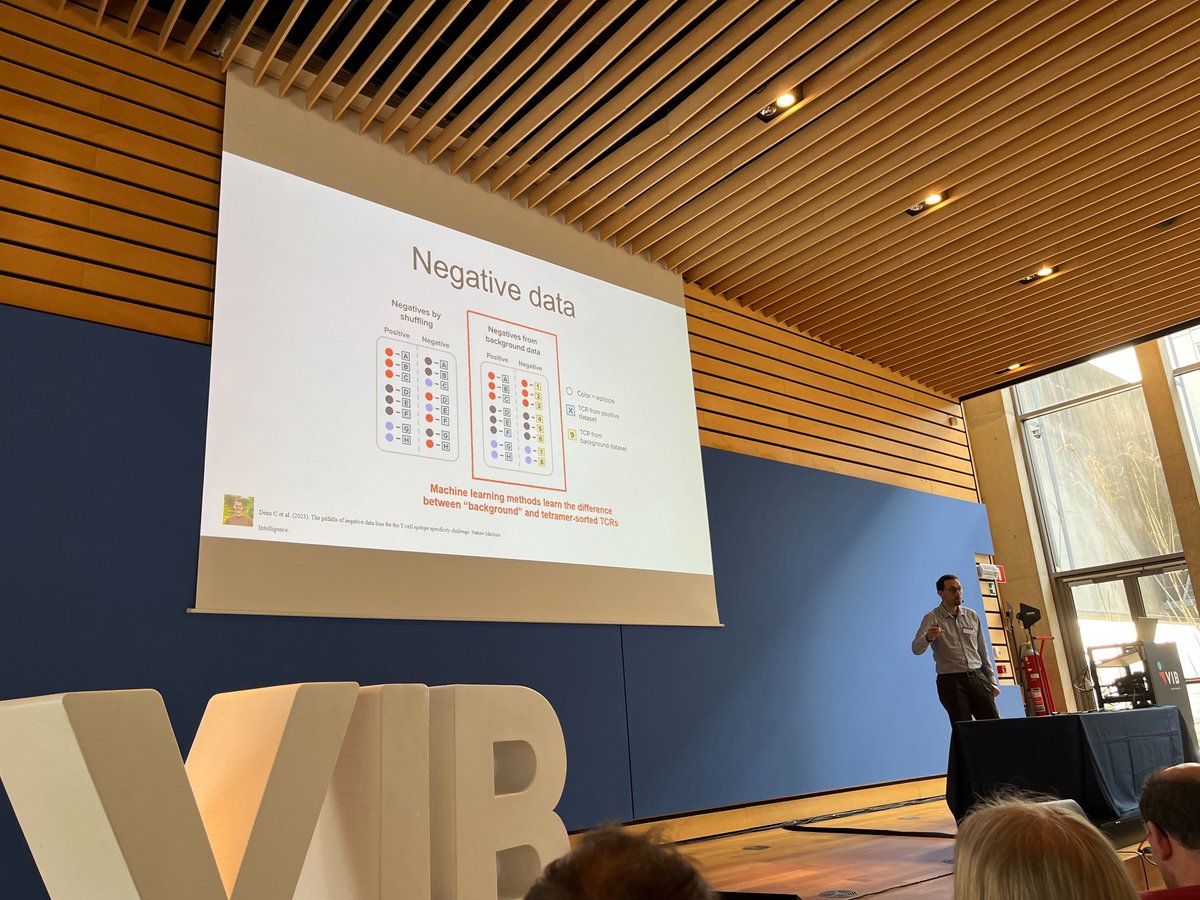 Romi Vandoren (@romivandoren) on Twitter photo ❗️An incredible interesting talk on predicting #TCR #epitope interactions to improve personalized medicine and diagnostics by <a href="/chevaliersf/">Pieter Meysman</a>. 🔍Shedding light on the current problems with negative data bias and unseen epitope prediction. #ABLS24 #Bioinformatics ❗️An incredible interesting talk on predicting #TCR #epitope interactions to improve personalized medicine and diagnostics by <a href="/chevaliersf/">Pieter Meysman</a>. 🔍Shedding light on the current problems with negative data bias and unseen epitope prediction. #ABLS24 #Bioinformatics