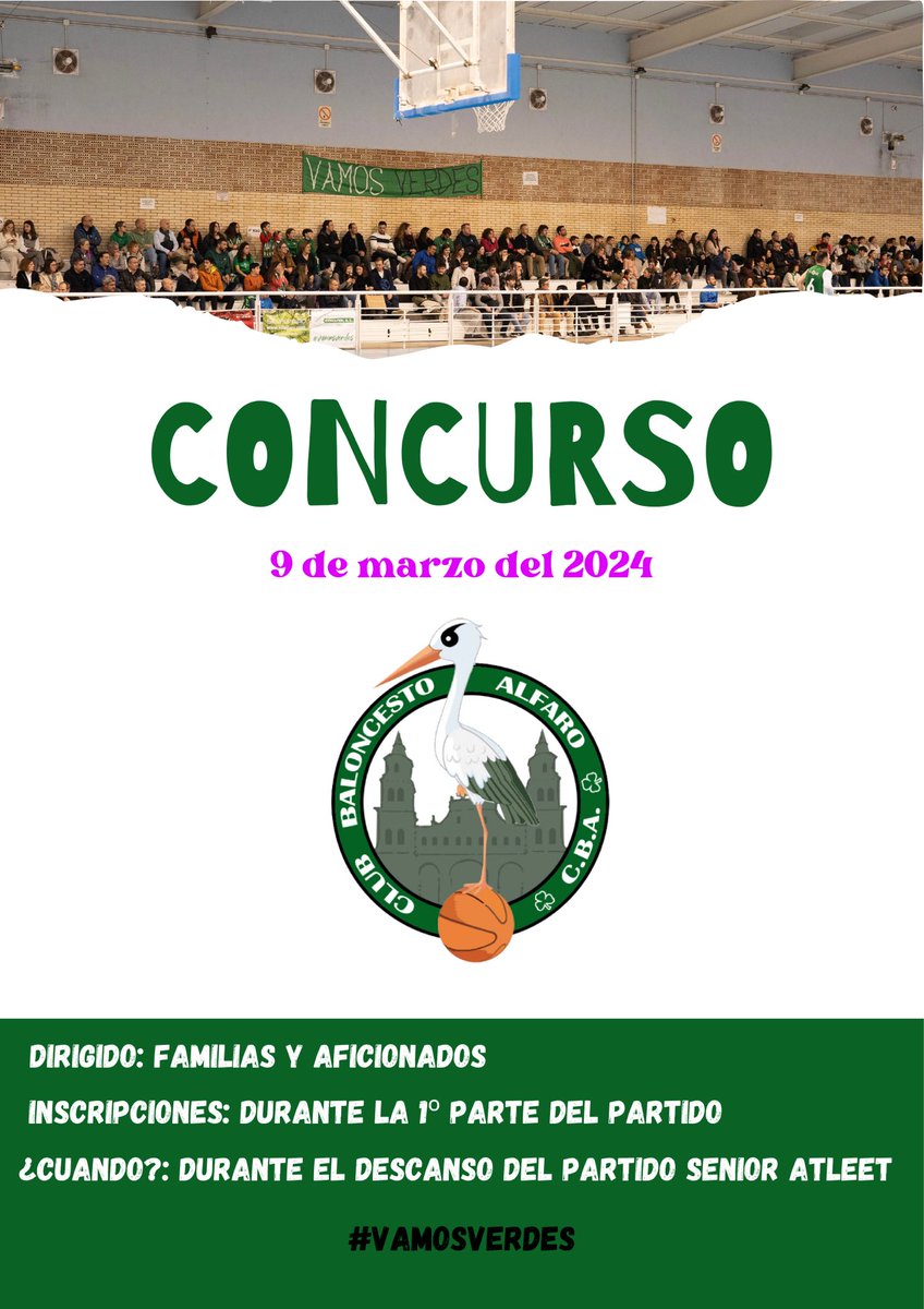Durante el descanso del partido del sénior Atleet CB Alfaro en la tarde de este sábado, que comienza a las 18.00 horas, estáis invitados a participar en un concurso de tiro.