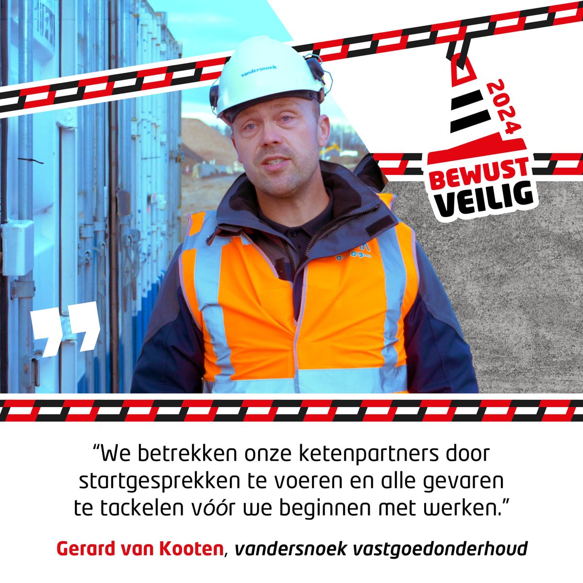 Rosalie van Zwammerdam Groep en Gerard van vandersnoek vastgoedonderhoud zijn ambassadeur van de Bewust Veilig-dag 2024! Hoe houden zij zich bezig met veiligheid binnen hun bedrijf? 👷‍♂️👷‍♀️

Volg het voorbeeld van Rosalie en Gerard en meld je aan via bewustveilig.com/aanmelden!