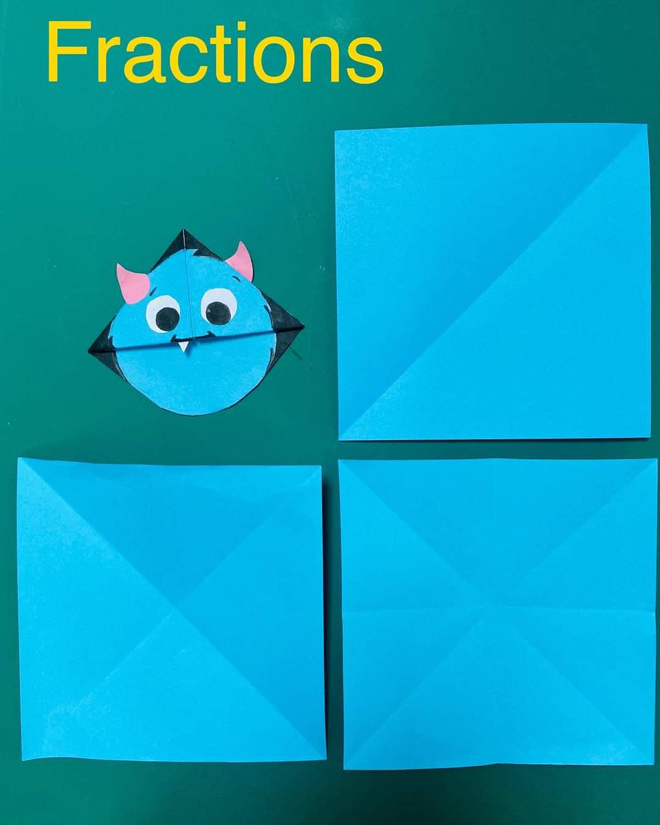 mathematicatsuk's tweet photo. The Monster Maths:
Did you know…you can use an origami bookmark to explore fractions, shapes, angles, symmertry &amp; rotation?

https://t.co/KmLfcdxHZy

#worldbookday #WorldBookDay2024 #theresamonsterinyourbook #origami #bookmark #playwithmaths #funmaths #positiveaboutmaths https://t.co/mHC8uWcvHY