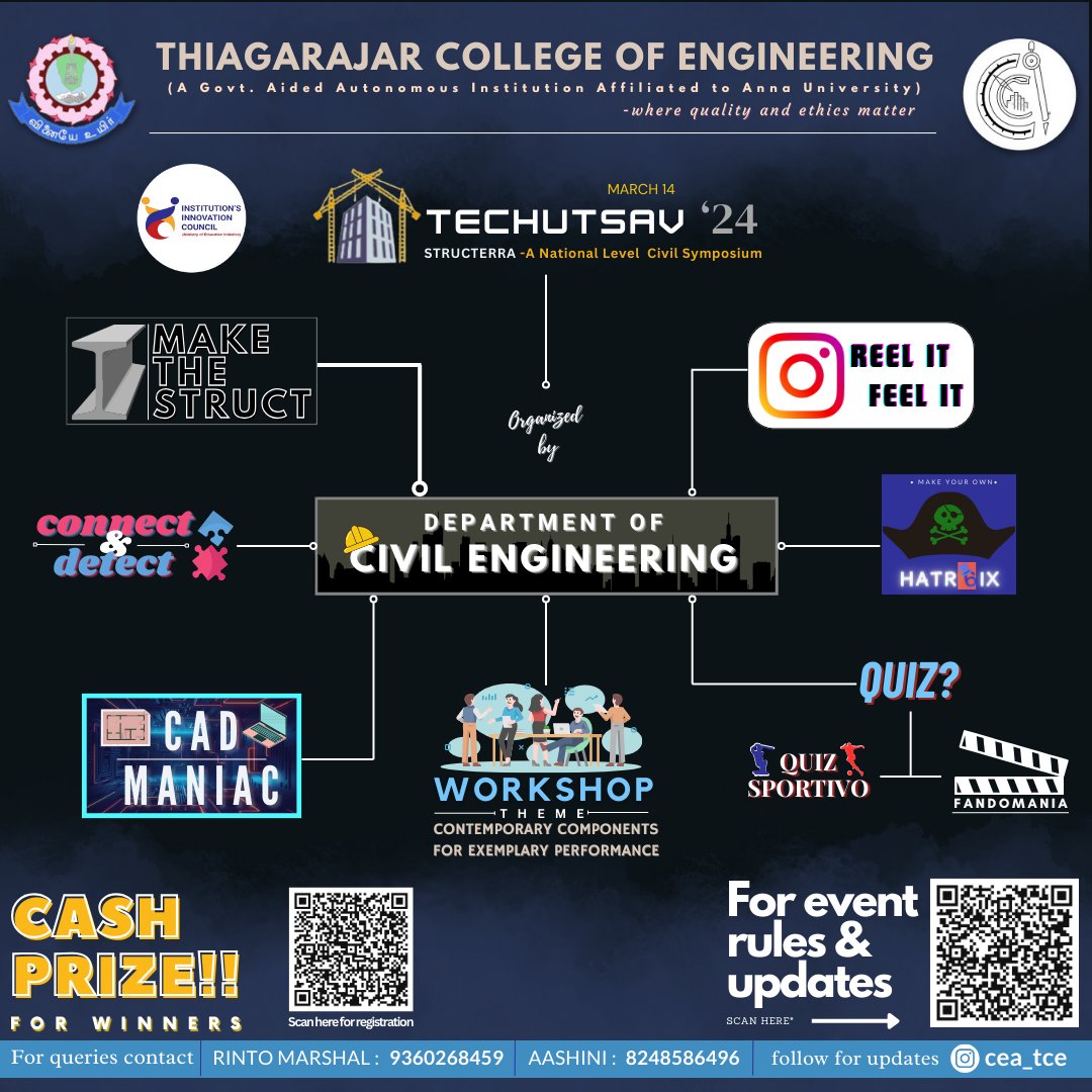 tceofficialpage's tweet photo. 🌟 Join TECHUTSAV'24-STRUCTERRA by TCE's Civil Engineering Department! Showcase skills, gain insights, and win Rs. 22500/-! Register now! 🔗 #TechUtsav24 #Structerra #CivilEngineering #EngineeringSymposium #InnovationInEngineering #ConnectAndGrow #CashPrizes #EngineeringEvent https://t.co/39lW2gAvsd