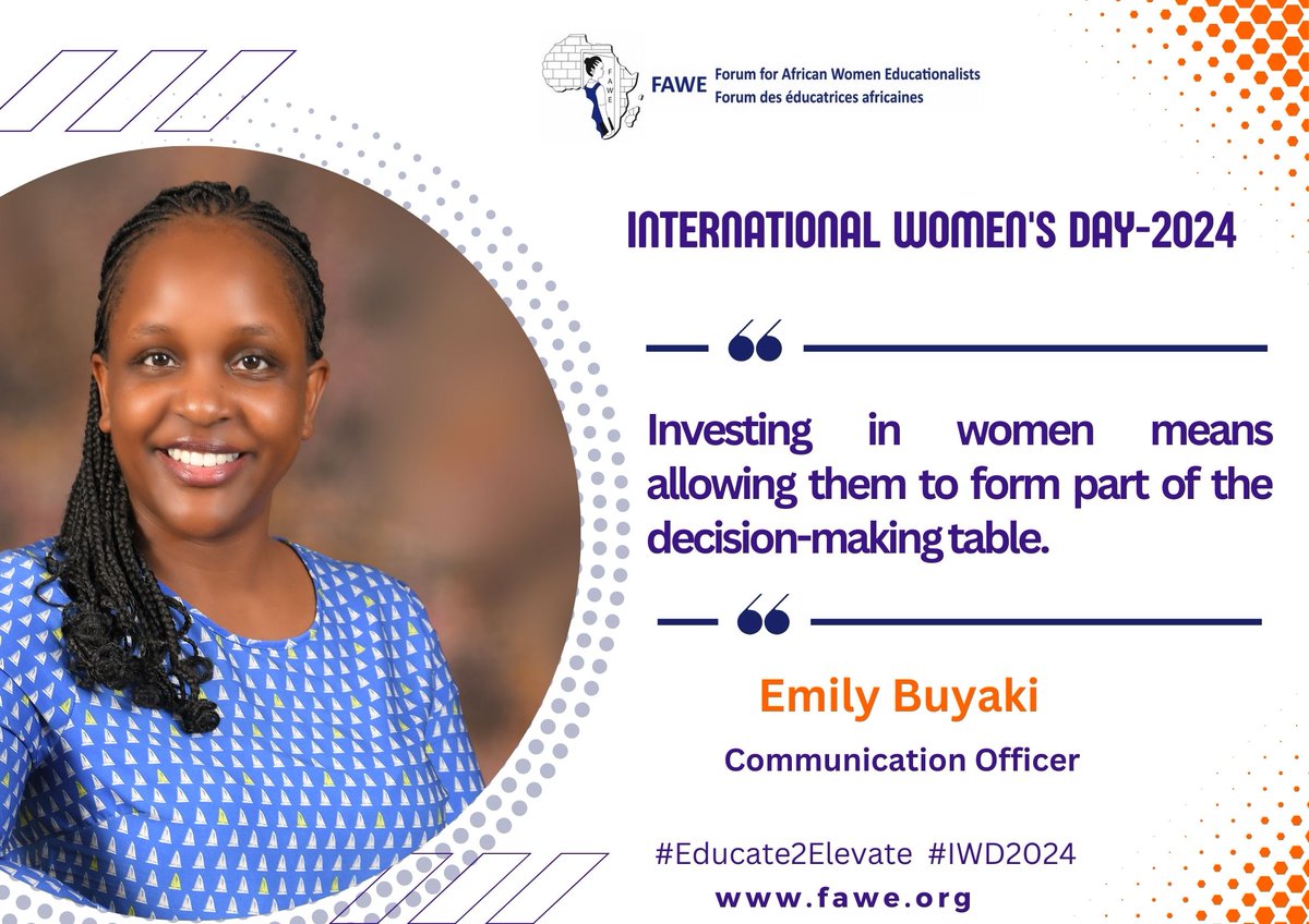 It is time we included women in decision-making! Thank you @BuyakiEmily for sharing your thoughts on #InvestingInWomen #Educate2Elevate #IWD2024