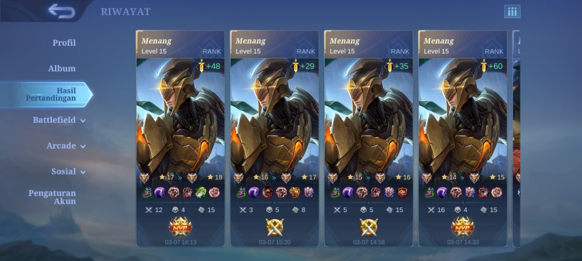 ghibranfa's tweet photo. ganti season 8 hari lagi, ayolah bisa sampe honor 🥴

#MobileLegends https://t.co/3FchL5kHA7