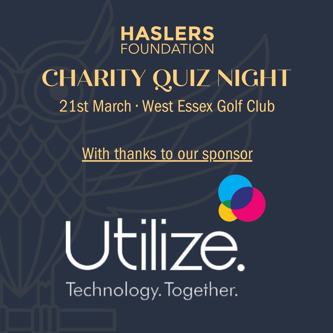 We would like to say a huge thankyou to Utilize for their support in sponsoring our upcoming Haslers Foundation charity quiz night! #QuizTime #Charity #HaslersFoundation @utilize_PLC