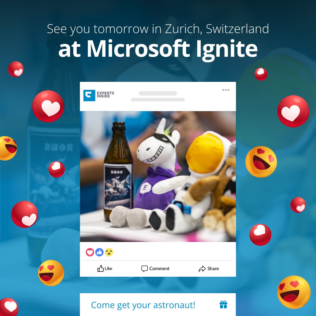 We're only 1 day away from #MSIgnite in Switzerland! We can't wait to see 1000+ IT Professionals tomorrow gather together in Zurich and make sure *YOU* come by our booth to get your #plushie #astronaut 👩🏽‍🚀 We are accompanied by EasyLife 365 Product Experts to show you live demos -