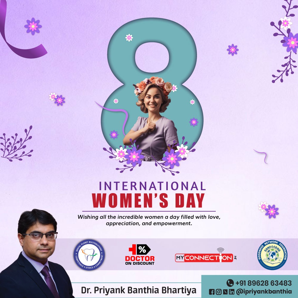 Happy International Women's Day! Today, we celebrate the strength, resilience, and achievements of women around the world. . . #ipriyankbanthia #doctorondiscount #dentalplanetmultisolutions #isampoorna #myconnections #mahashivratri2024 #IWD #IWD2024 #indore #womens #Equality4All