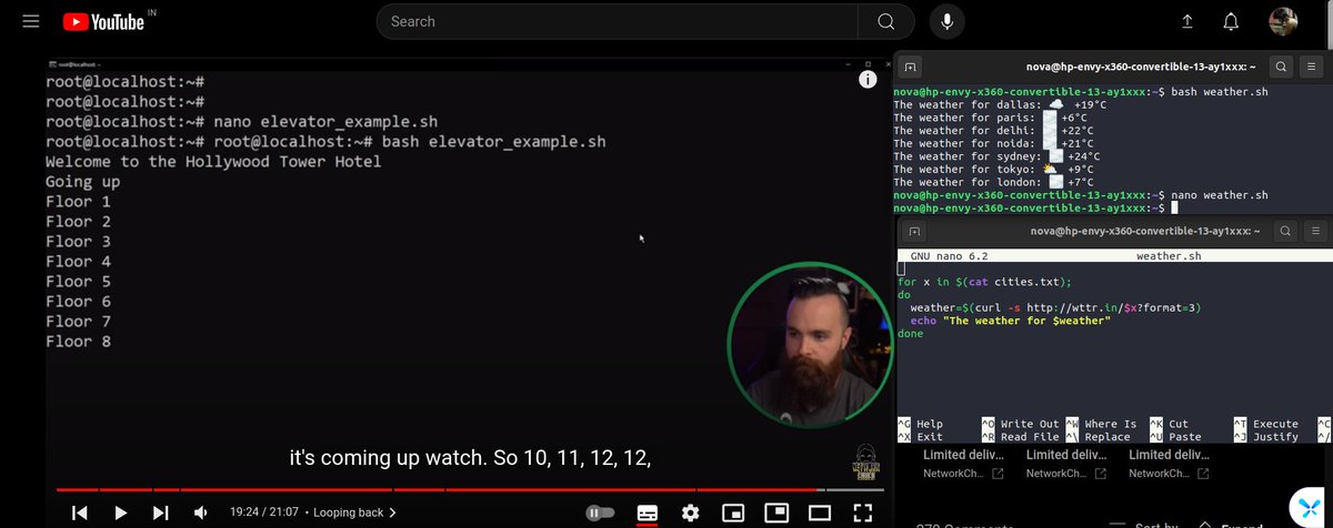 anushikha29's tweet image. starting my devops journey once again with bash scripting. learned the basics with @NetworkChuck and enjoyed a lot :) cannot wait to build my first automation script :D #bashscripting #devops #bash #linux #linuxterminal