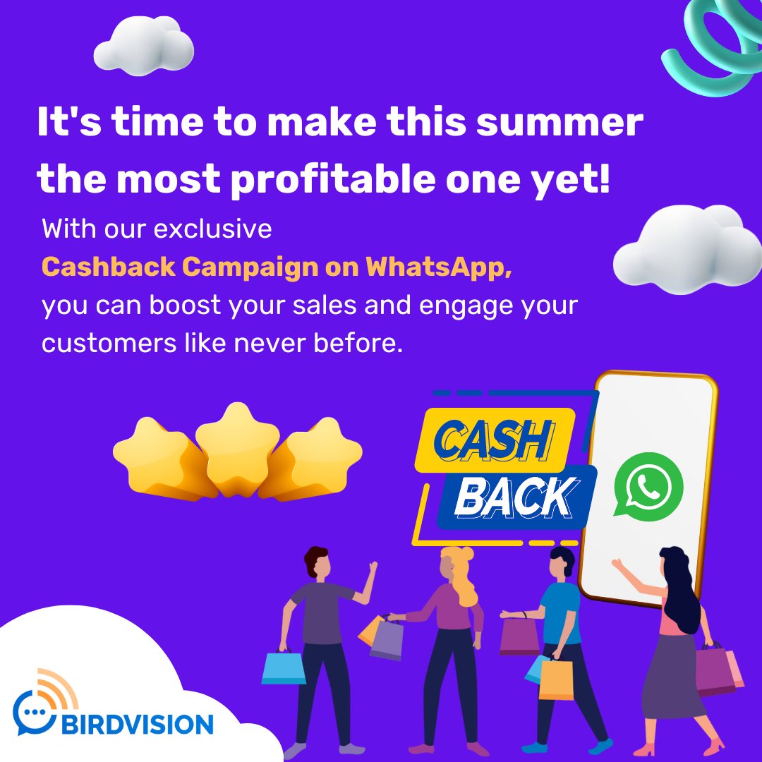 birdwaba's tweet photo. Say goodbye to ordinary promotions and hello to personalized offers and cashback rewards that will leave your customers delighted. 
For more details, 📲 020-485-53266 📧sales@birdvision.in
#fmcg #whatsapp #Branding #MarketingStrategy https://t.co/W4PxpPWFoX