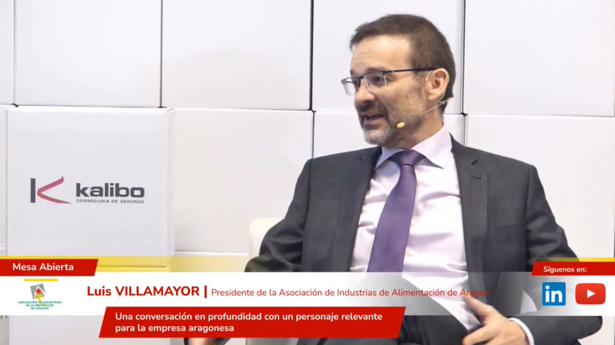 Estamos en la entrevista de Mesa Abierta de <a href="/camarazaragoza/">Cámara Zaragoza</a> a nuestro presidente de <a href="/AIAA2/">Alimentos y Bebidas de Aragón-AIAA</a>  y Director Ejecutivo de <a href="/Villamayor1934/">Harineras Villamayor</a>, Luis Villamayor, hablando del sector agroalimentario aragonés y de la asociación, sus objetivos, actividades, promoción de <a href="/aragonalimentos/">Aragón Alimentos</a>.