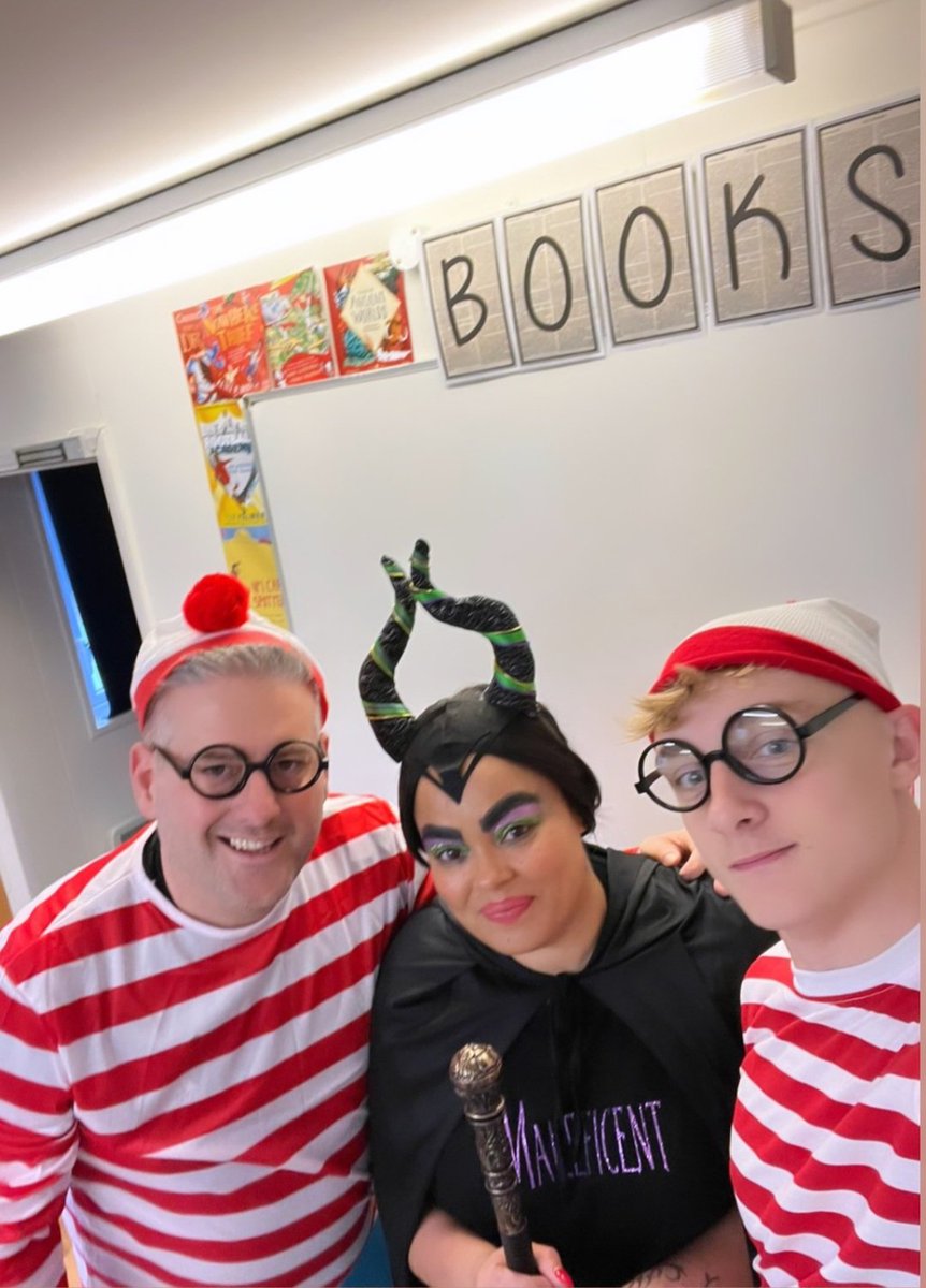 The staff at ICPAP enjoying world book day #maleficent #whereswally #WorldBookDay 📗📘📕