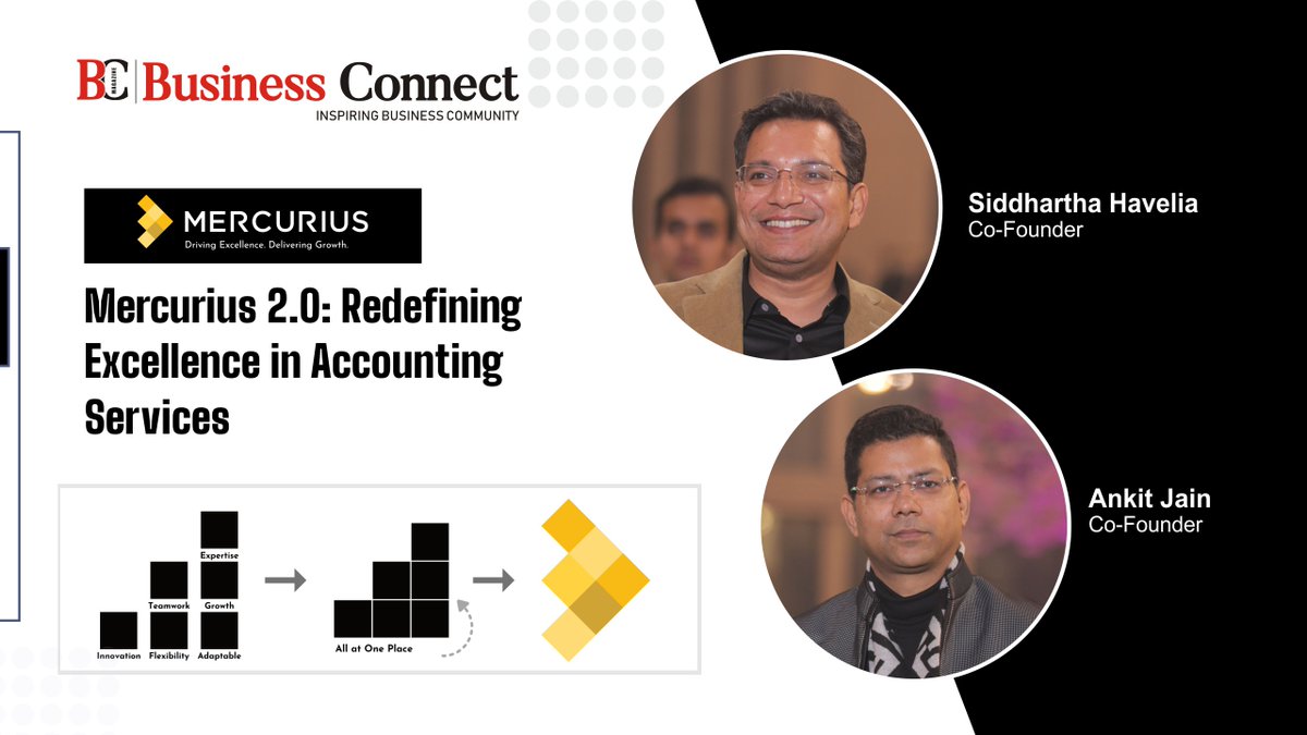 BusinessConne16's tweet photo. Siddhartha Havelia and Ankit Jain are Co-Founders of @mas_partner. Mercurius, a renowned Accounting Firm, has recently unveiled its latest rebranding initiative, marking a significant milestone in its evolution. 

Read the Article Here:
https://t.co/1V4taVYVRt https://t.co/JfXP5wKkY1