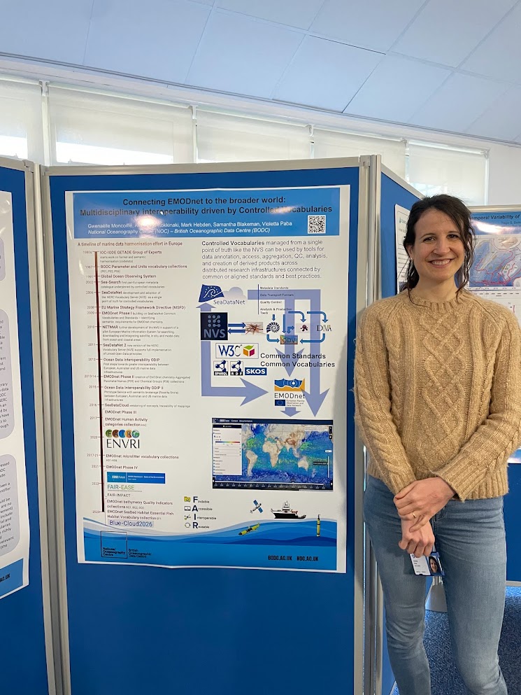 BODC presented two posters at the NOC Science and Technology Advisory Committee session yesterday. Monica presented the poster highlighting our new submission app facilitating data citations, and Vi presented the poster on how controlled vocabularies underpin FAIR data principles