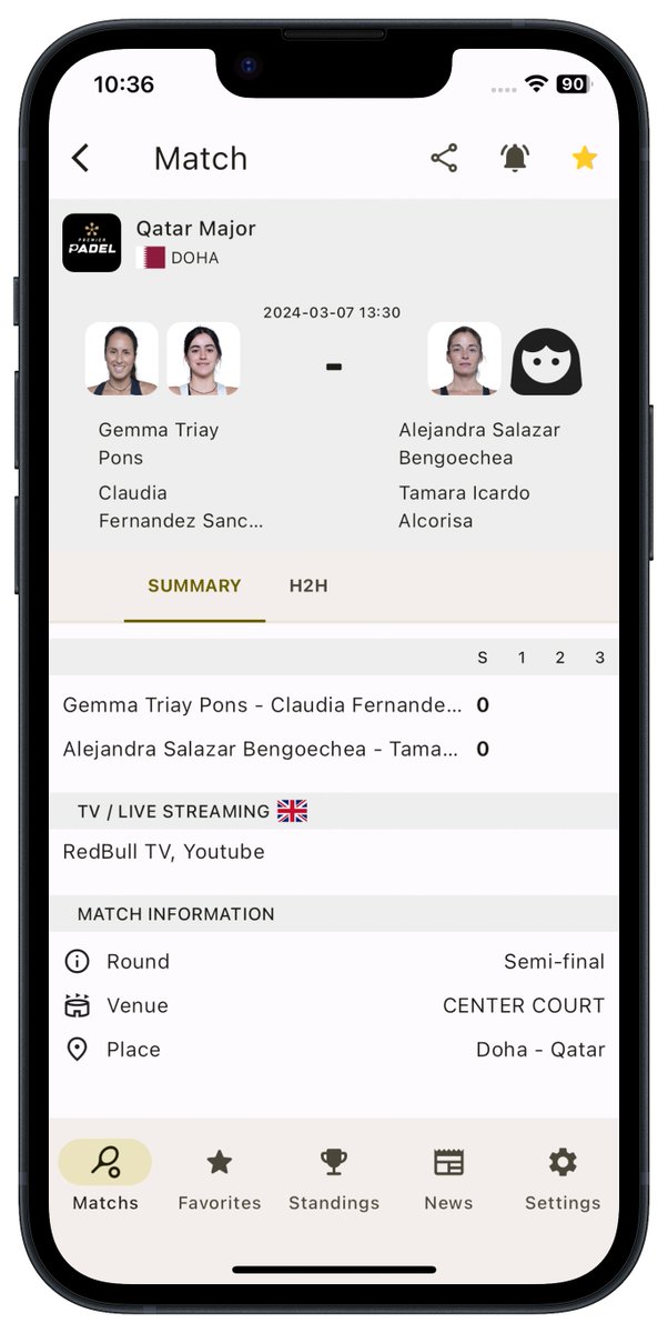 Fantastic news! A first test version is available for iOS. Send me a message to get access now!

A test version is also available for Android

#OoredooQatarMajor #PremierPadel #PadelApp