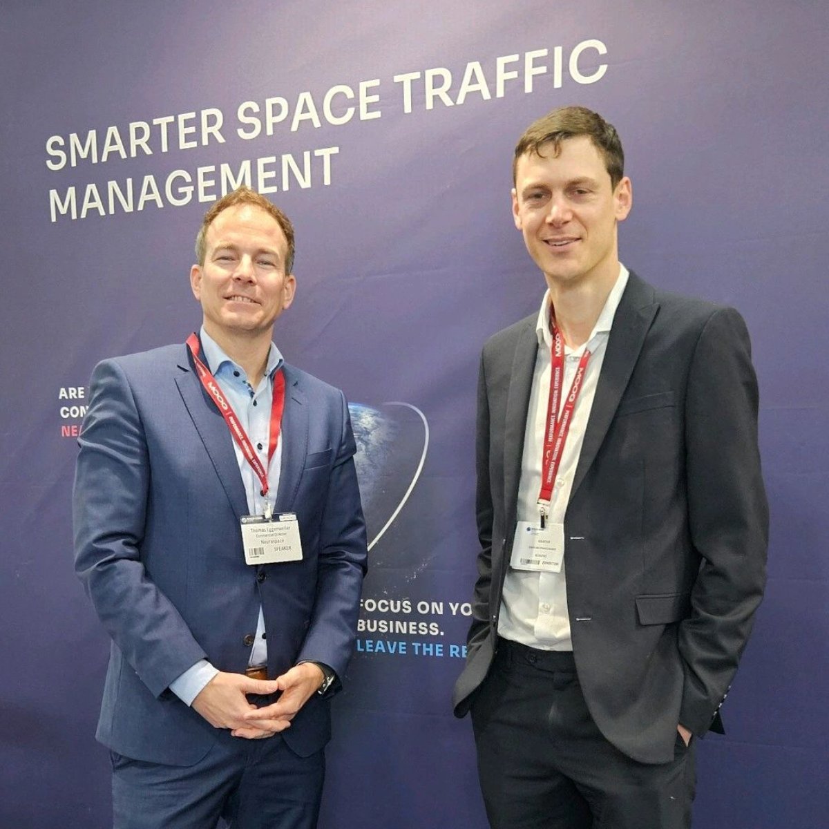 Are you at the Space-Comm Expo? Visit our stand F23 for a chat with Thomas Eggenweiler and Robert Arthur.

Let's get the conversation started.

#spacecommexpo2024 #spacecommexpo #spaceevents #spaceexpo #Neuraspace #spacetrafficmanagement #STM #spacedebris