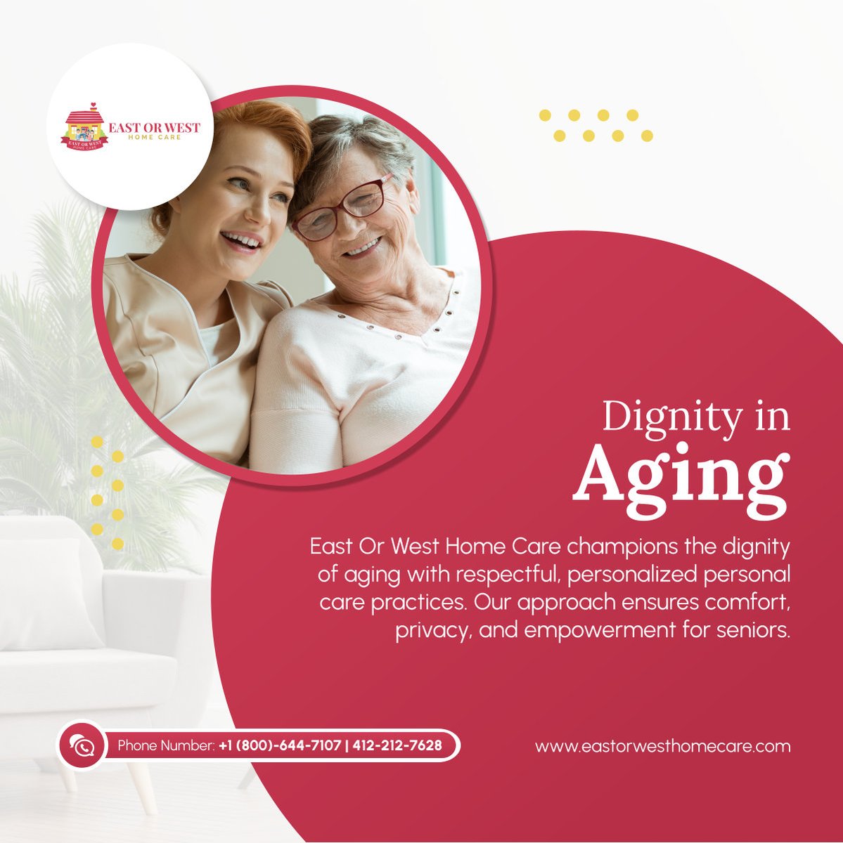 eastorwesthc's tweet photo. At East Or West Home Care, we prioritize dignity in every aspect of personal care for seniors. Experience compassionate care that respects your independence. Contact us today.
#DignityInAging #PittsburghPA #HomeCare https://t.co/UQqwMmK1wm