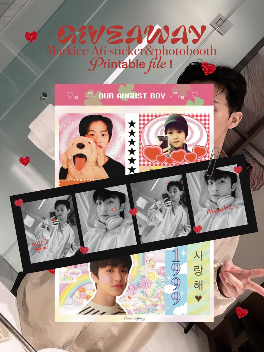 Giveaway♡ྀི
Marklee A6 sticker &amp; photobooth🍒

สามารถนำไฟล์ไปปริ้นแจกเป็น giveaway ต่อได้นะคะ แต่ไม่อนุญาตให้เอาไปใช้ในเชิงพาณิชย์ค่ะ 

Link🎀
(drive.google.com/drive/folders/…) 

 #artworkอซทซ #แจกpng