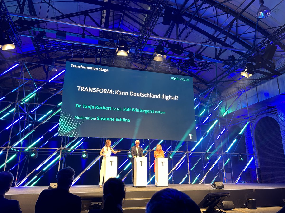 Kann Deutschland digital? Dieser Frage widmen sich @RueckertTanja, Geschäftsführerin & CDO von @BoschGlobal und @RalfWintergerst, Präsident des Bitkom. #TRANSFORM24