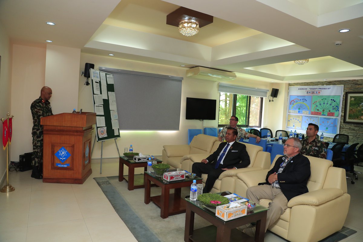 H.E Sudarshana Pathirana visited Birendra Peace Operation Training Center-BPOTC, Panchkhal on 29.2.24. Meeting was held in a cordial atmosphere with Col. Sanjit Shrestha Sinnya, Commandant-BPOTC, US-Director of Training. Ambassador interacted with Sri Lankan participants of COAS.