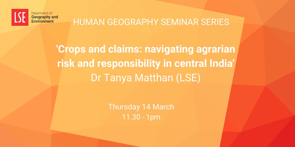 LSE Geography & Environment (@lsegeography) on Twitter photo 🔜 Next week we welcome Tanya Matthan (LSE) to the Human Geography Seminar Series
<a href="/azeiderman/">Austin Zeiderman</a>
🔴 zurl.co/aWJJ 🔜 Next week we welcome Tanya Matthan (LSE) to the Human Geography Seminar Series
<a href="/azeiderman/">Austin Zeiderman</a>
🔴 zurl.co/aWJJ