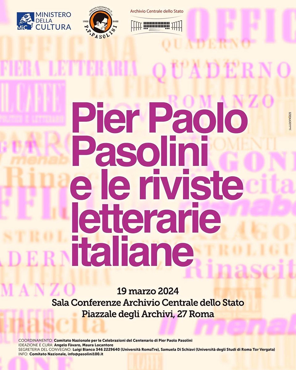Un altro importante momento, ideato e curato dalla nostra segretaria <a href="/maura_locantore/">Maura locantore</a> e dal Prof. Angelo Fàvaro e promosso dal Comitato nazionale, si svolgerà il prossimo 19 marzo a Roma, presso la Sala Conferenze dell’Archivio Centrale dello Stato #SaveTheDate