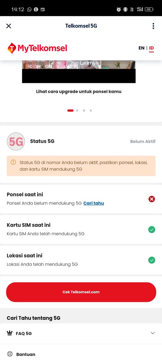 ndrientheu's tweet photo. @Telkomsel bagaimana akses ke jaringan 5g ? Saya coba di lokasi sudah 5g tapi device dibilang ga mendukung, padahal sudah support 5G https://t.co/qvTR0hUVVz