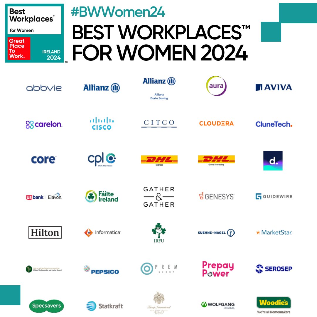 We are thrilled to announce the 35 Best Workplaces™ for Women 2024 in Ireland! 🎉☘️ We are celebrating the incredible companies leading the way in empowering women in the workplace. 🌟 #BWWomen24 Discover what it takes to be recognised 👉 hubs.li/Q02nq18C0