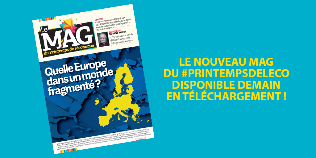 Découvrez demain le nouveau MAG #printempsdeleco ! 76 pages ! Grands entretiens, tribunes, contributions de haute tenue <a href="/MichelWieviorka/">Michel Wieviorka</a> <a href="/agnesbq1/">Agnès Bénassy-Quéré</a> <a href="/NPolony/">Natacha Polony</a> <a href="/remigodeau/">Rémi Godeau</a> Robert Boyer <a href="/matellysy/">Sylvie Matelly</a> <a href="/doro_rouzet/">Dorothée Rouzet</a> <a href="/SchleicherOECD/">Andreas Schleicher</a> <a href="/Ph_Etienne/">Philippe Etienne</a> et bien d'autres...
👉printempsdeleco.fr/le-mag