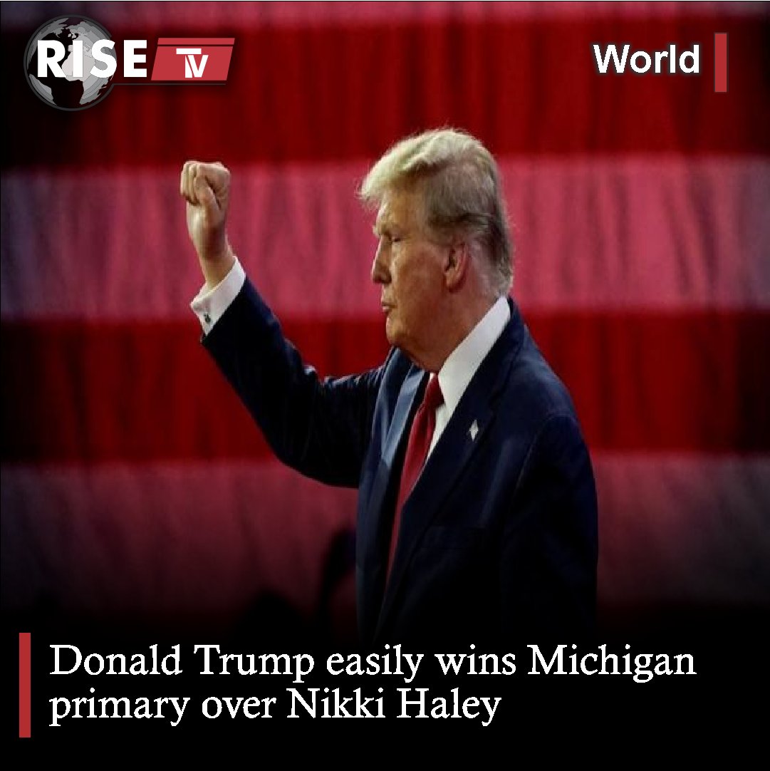 Donald Trump wins the Michigan primary with 68% of the votes, further solidifying his frontrunner status for the Republican presidential nomination. Nikki Haley vows to keep fighting despite her sixth consecutive loss to Trump. 🗳️🐘 #Trump #MichiganPrimary #NikkiHaley