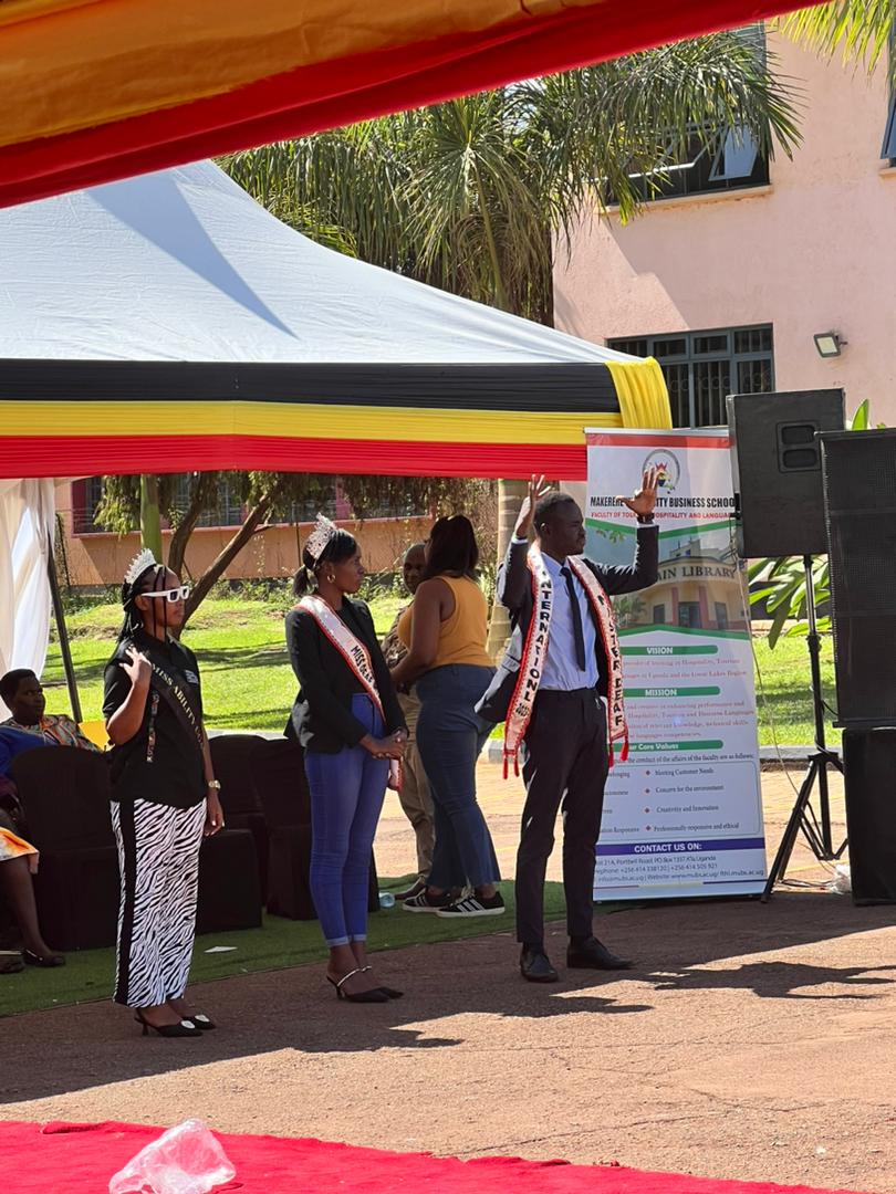 'Sign language is a good thing to know. We have competed and won different competitions internationally.' Mr & Ms Deaf Uganda grace the event at the 2nd MUBS Language Festival today.