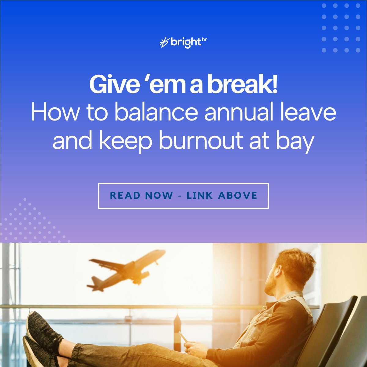 Should you be encouraging your team to take time off work? 🏖️

More than 90% of people say work is their biggest stressor, so ensuring your employees are taking their well-deserved time-off is a must to keep burnout at bay.

Our latest blog discusses the importance of annual