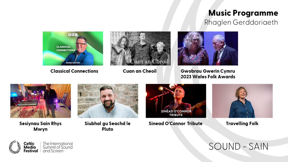 Nominees 🎵#MusicProgrammeSound ✨Classical Connections ✨Cuan an Cheoil ✨Gwobrau Gwerin Cymru 2023 Wales Folk Awards ✨Sesiynau Sain Rhys Mwyn ✨Sinead O'Connor Tribute ✨Siubhal gu Seachd le Pluto ✨Travelling Folk #CelticMedia #TorcAwards