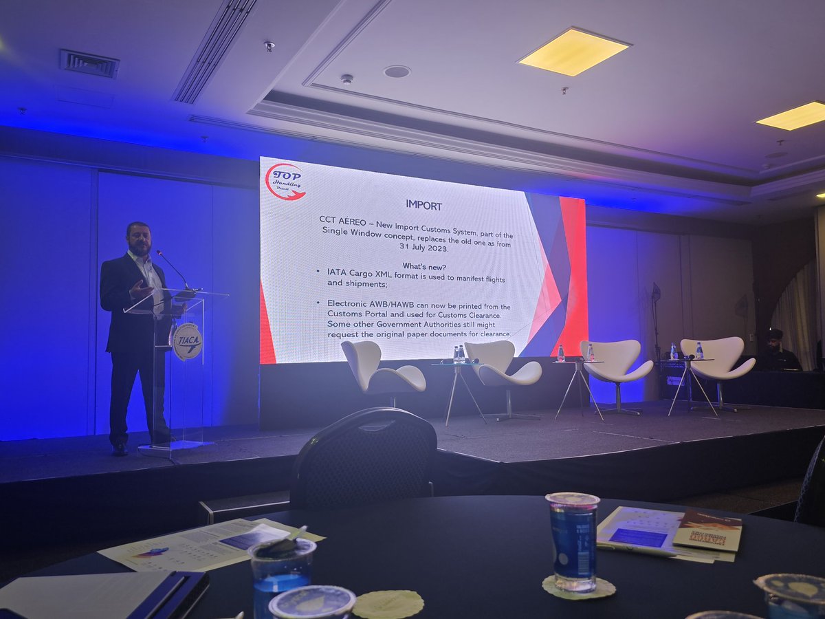 'New for Brazilian customs use of the IATA Cargo XML format and the electronic AWB/HAWB that can now be printed from the Customs Portal to be submitted for Customs Clearance.' Luiz Gouvea shares with delegates at the #TIACAEventLatinAmerica #aircargo ##airfreight #supplychain
