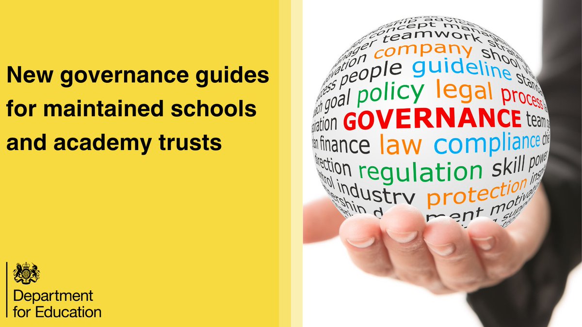 We have published two new governance guides, one for academy trusts gov.uk/guidance/-gove… and one for maintained schools, gov.uk/guidance/gover… which replace the Governance Handbook 2019 #academytrustees #schoolgovernors #schoolclerks #governanceprofessionals