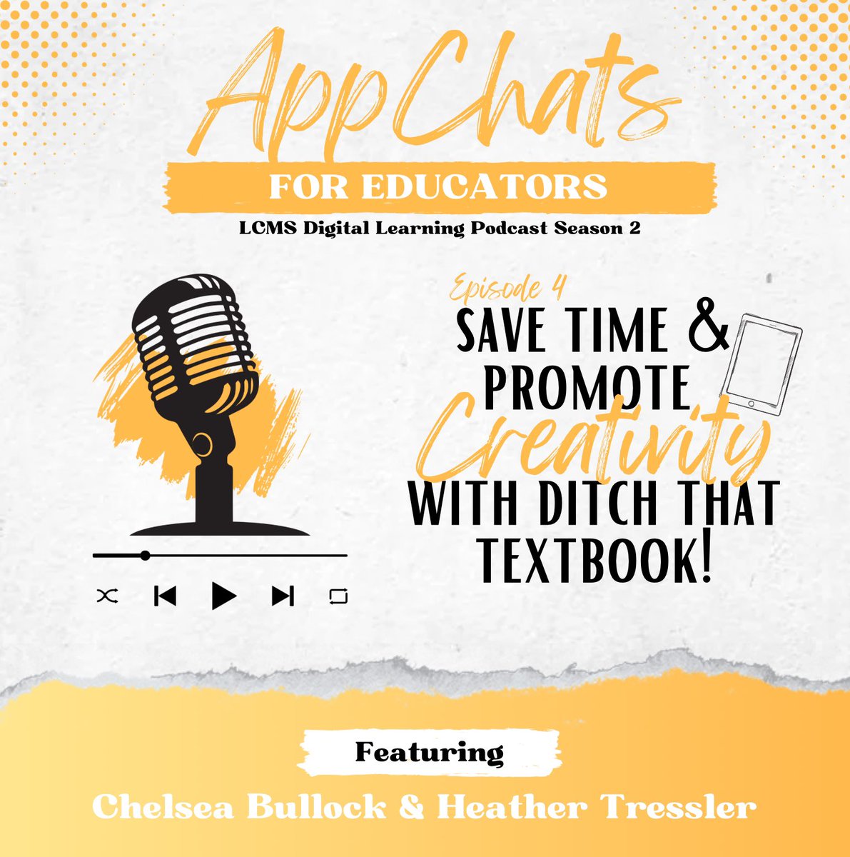 A new episode of our LCMS digital learning podcast is up! This week, 2 teachers discuss how @DitchThatTxtbk has helped them save time & promote creativity in their classrooms! #weareLCP #lcpvanguards #techsupportingTEKS

youtu.be/dUYvwLf7Kl8

@TresslerHe45894 @MrsBullock4Real