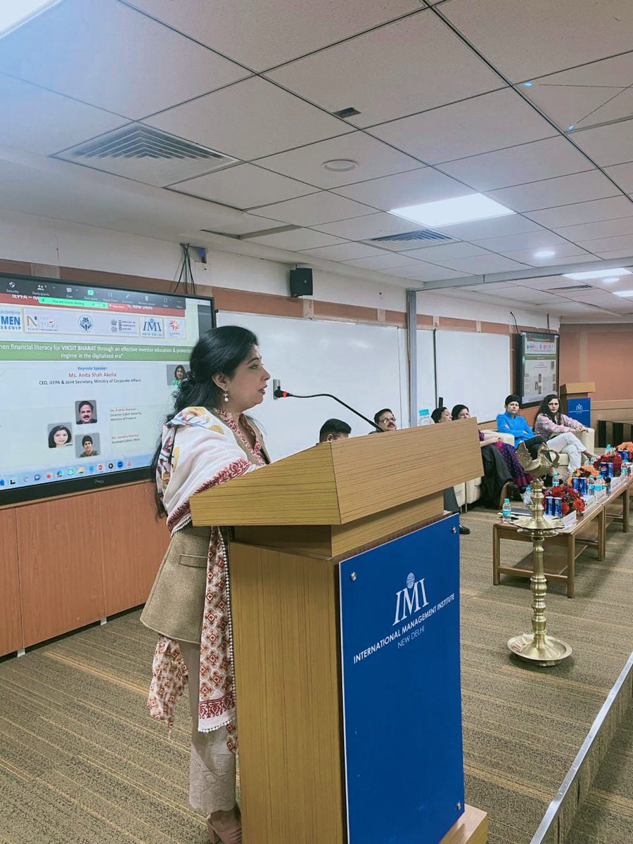 SwadhaarFin's tweet photo. Amrita Kapoor our COO was Speaker at the  @authorityiepf -@ncaer , Ministry of Corporate Affairs Seminar in collaboration with IMI on "Promoting Women Financial Literacy for @ViksitBharat through an Effective Investor Education and Protection regime in the Digitalised Era" https://t.co/SYlP6DygTN