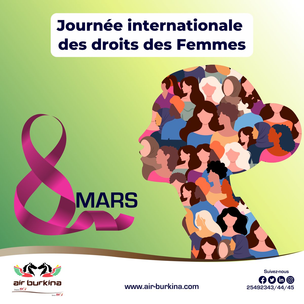 Bonne célébration de la journée internationale des droits de la femme.
#AirBurkina