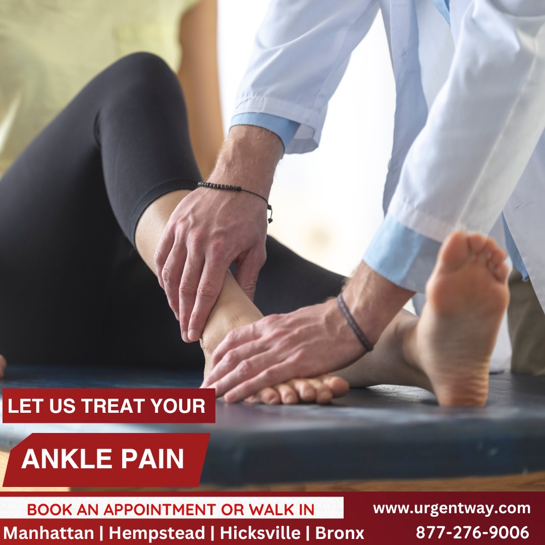 LET US TREAT YOUR ANKLE PAIN
BOOK AN APPOINTMENT OR WALK IN
urgentway.com/book-an-appoin…

#relievepain #pain #anklepain #swellling #ankle #foot #anklesprain #feet #anklepain #anklesocks #physicaltherapist #footpain #running #sport #balance #recovery #kneepain #urgentway #clinics