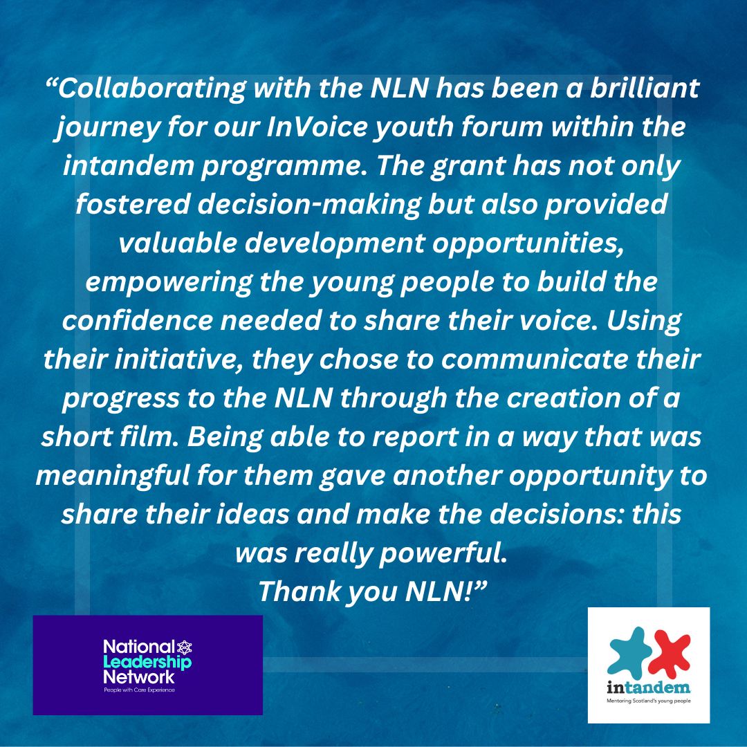 Please check out a fabulous short film made by our friends @intandemScot who received a small grant from the National Leadership Network. The video is here: youtu.be/IwxyPfEULd4