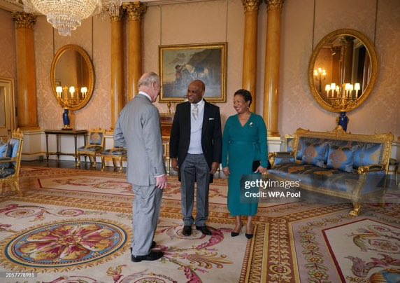 King Charles meets the High Comissioner of Jamaica today at Buckingham Palace. ❤️❤️❤️