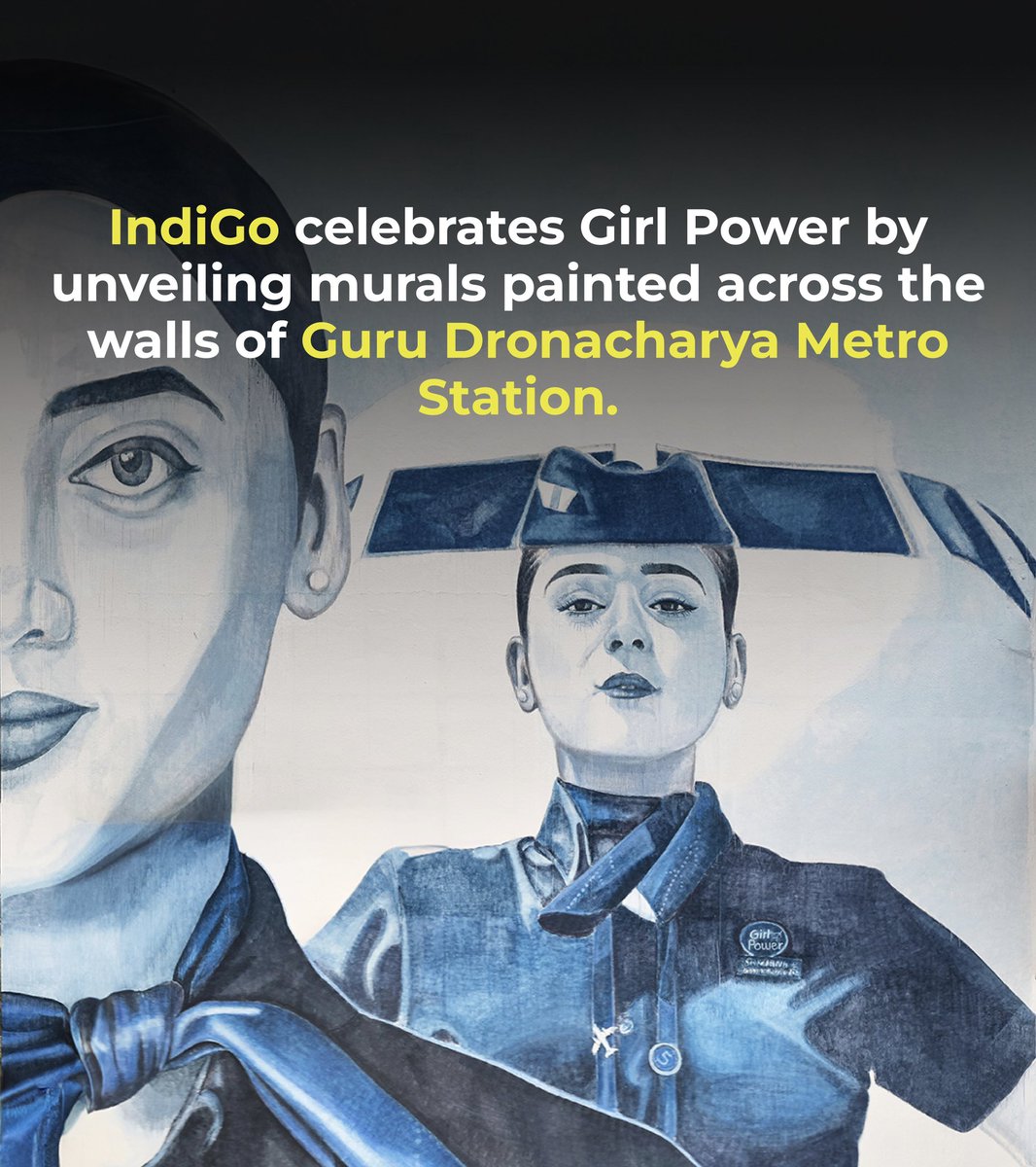 Social_Samosa's tweet photo. How @IndiGo6E changed the metro station on Yellow Line into Blue

#Collab https://t.co/ObX85Sw4kj
