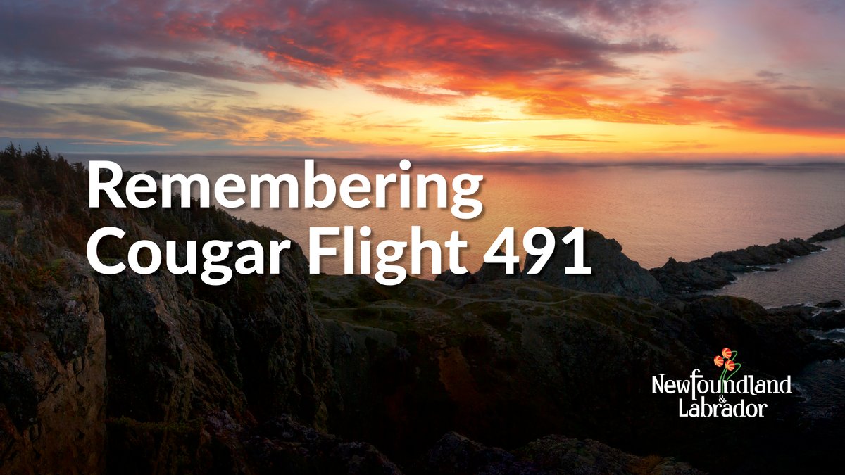 GovNL's tweet photo. On the 15th anniversary of the Cougar Flight 491 tragedy, we remember the 15 passengers and two crew members who were lost that day. https://t.co/qtVKrqcp3z