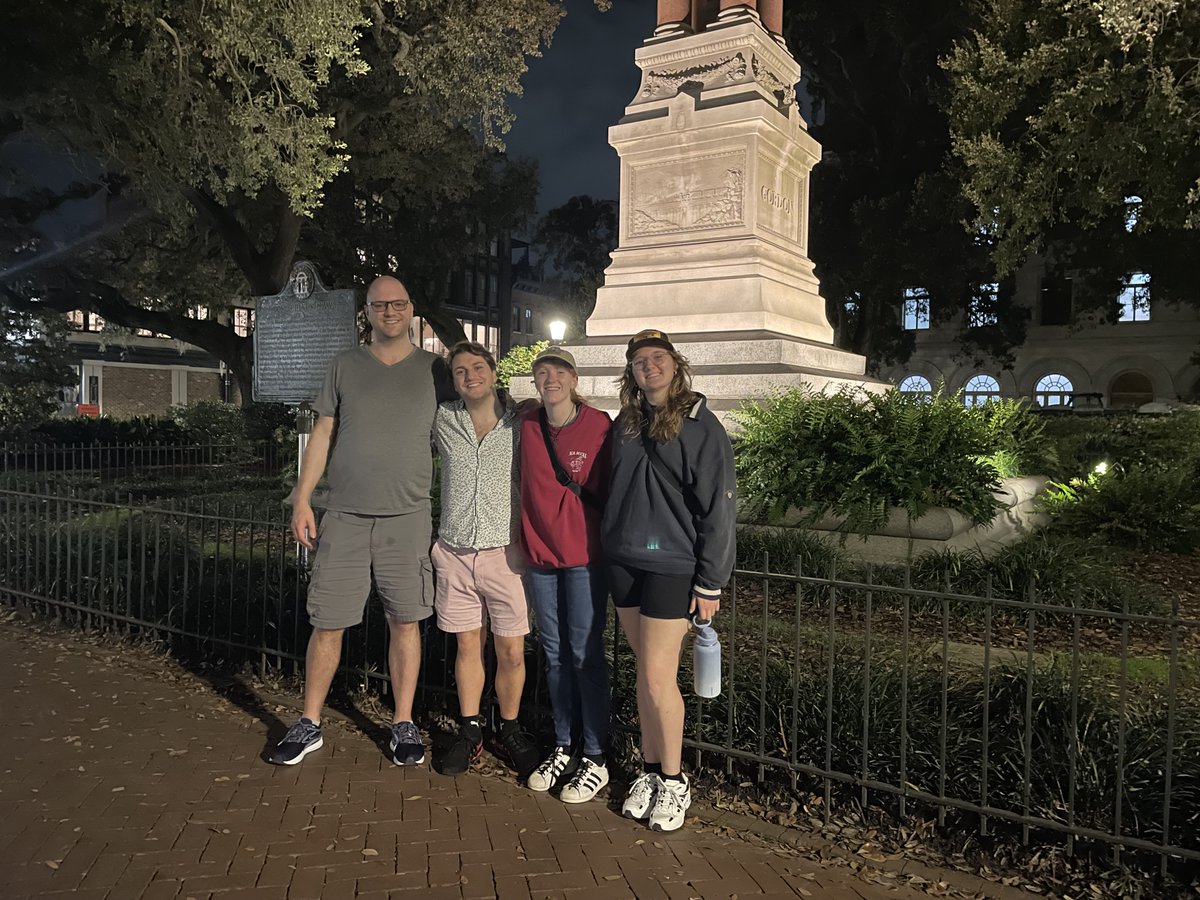 Thanks to these awesome 4 guest who joined us on our Savannah Ghost Tour last night. Book your tour at witchinghoursavannah.com #ghosts #haunted #downtownsavannah #visitsavannah #paranormal #paranormalinvestigator #ghosthunting #ghosthuntingequipment #ghosttours #spooky #ghosthunt