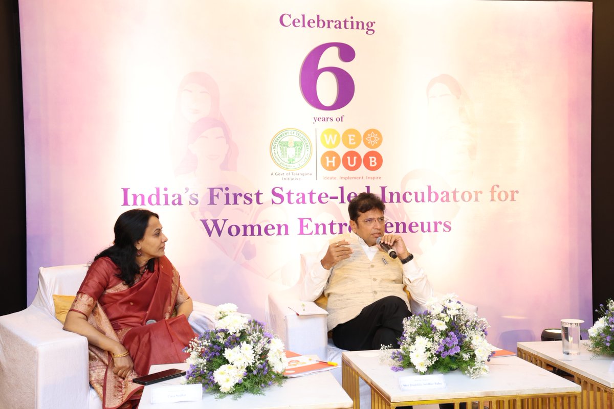 Min_SridharBabu's tweet image. @WEHubHyderabad celebrates 6 years’ of fostering entrepreneurship among Women
Minster Sri D. Sridhar Babu @OffDSB, along with Special Chief Secretary, IT and Industries Depts. @Jayesh_Ranjan today participated in the 6th anniversary celebrations of WE Hub.
During the event,…