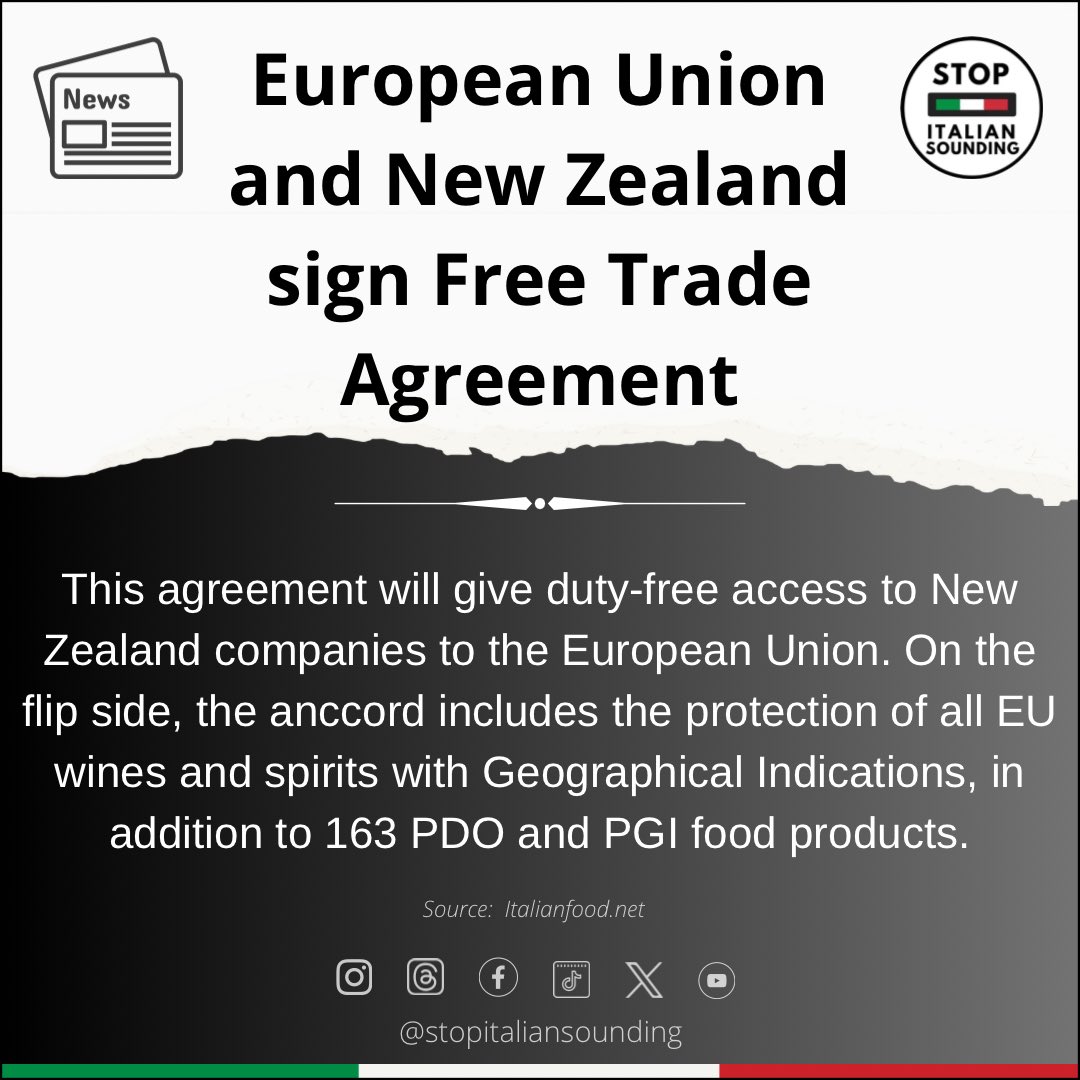 A victory in the fight against #Italiansounding food products in New Zealand!
