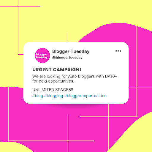 BloggerTuesday's tweet image. 🚨ATTENTION BLOGGERS!🚨

We have unlimited positions available for bloggers within the Auto niche! 🚗🏍️ 

Drop your links below if you think you fit this category ⬇️

#blog #blogging #blogger #carblogger #truckblogger #motorblogger #Autoniche